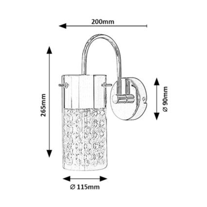 Rabalux - Vannas istabas sienas lampa 1xE14/40W/230V IP44 spīdīgi hromēts
