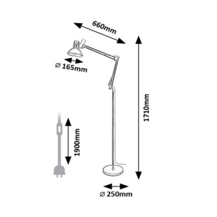 Rabalux - Grīdas stāvlampa 1xE27/40W/230V krēmkrāsa/zelta