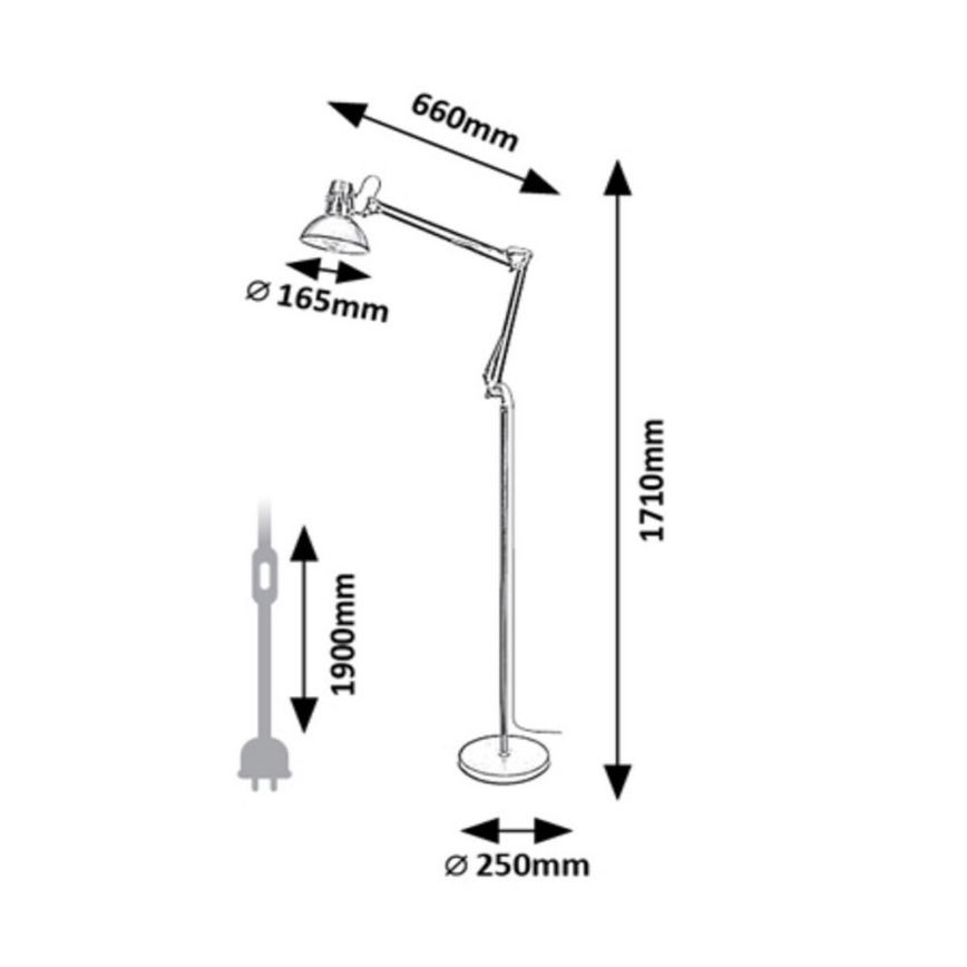 Rabalux - Grīdas stāvlampa 1xE27/40W/230V krēmkrāsa/zelta