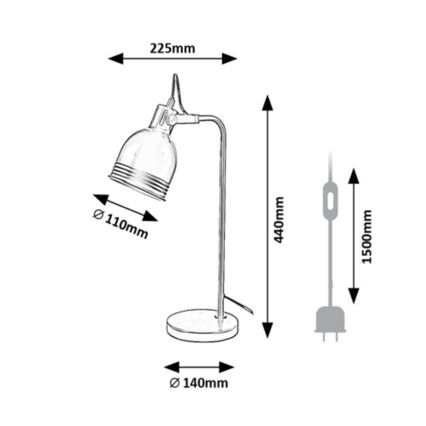 Rabalux - Galda lampa 1xE14/25W/230V melna