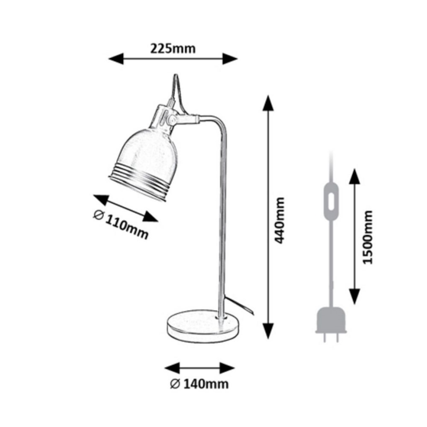 Rabalux - Galda lampa 1xE14/25W/230V melna