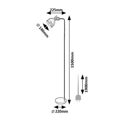 Rabalux - Grīdas stāvlampa 1xE27/40W/230V melna