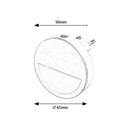 Rabalux - LED Nakts lampiņa ar krēslas sensoru LED/0,5W/230V 3000K d. 65 mm