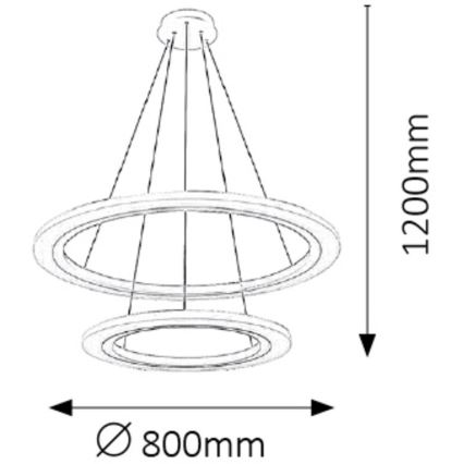 Rabalux 2429 - LED lustra ADRIENNE LED/62W/230V sudraba