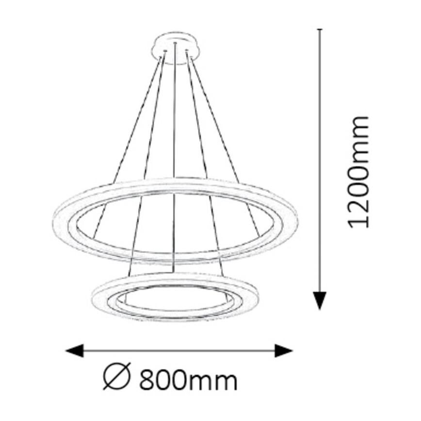 Rabalux 2429 - LED lustra ADRIENNE LED/62W/230V sudraba