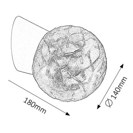 Rabalux 2432 - Sienas apgaismojums GRACE 1xE27/60W/230V