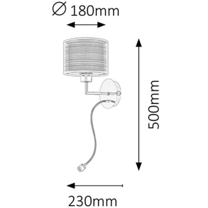 Rabalux - Sienas lampa E27/60W + LED/1W