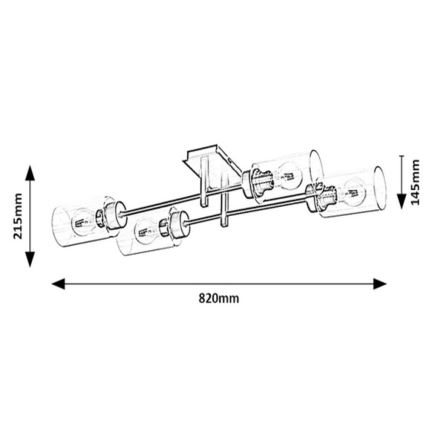 Rabalux - virsmas griestu lustra 4xE27/40W/230V 21,5x82 cm