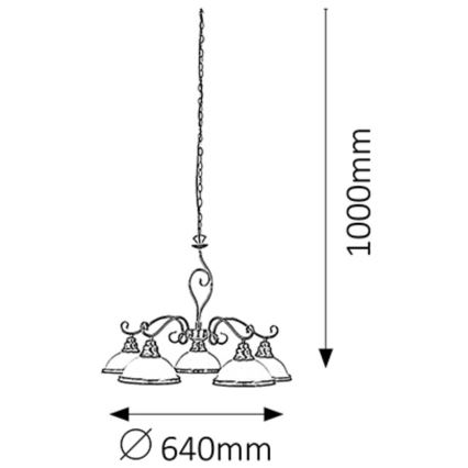 Rabalux 2755 - Lustra ELISETT 5xE27/60W/230V