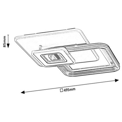 Rabalux - LED Aptumšojama virsapmetuma lustra LED/48W/230V 3000K/4000K/6000K + TP
