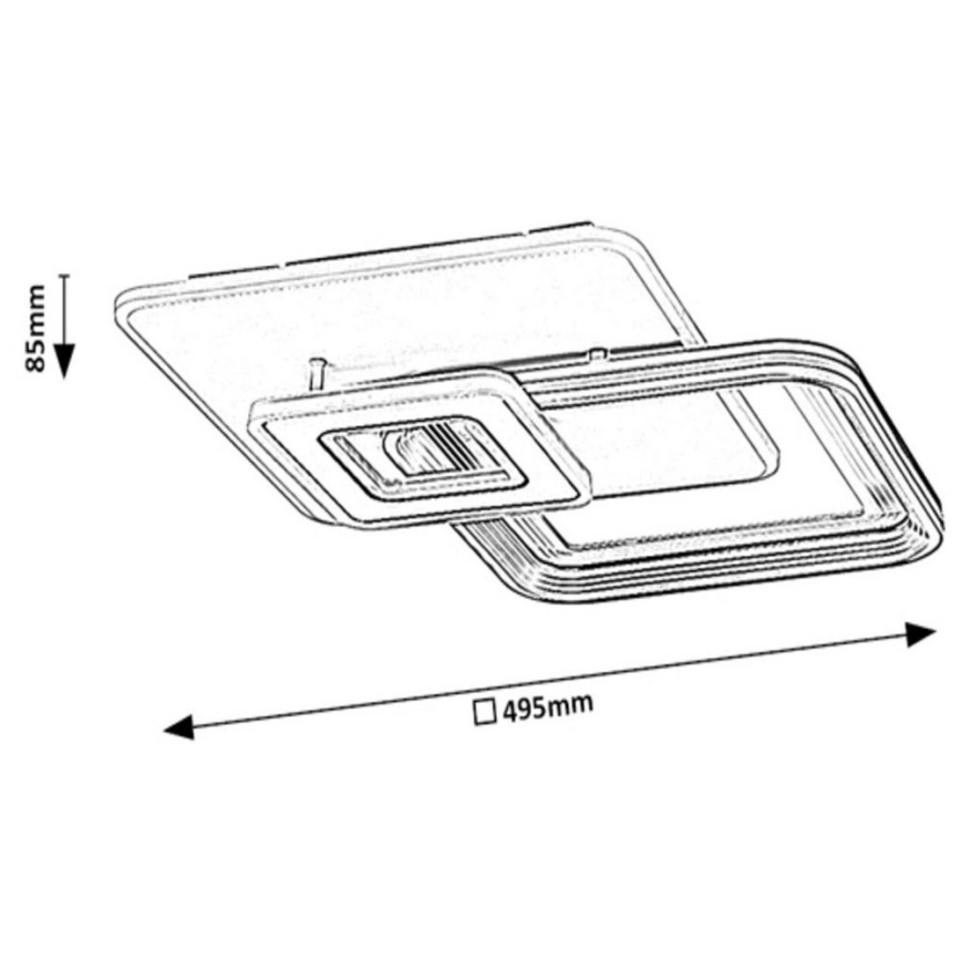 Rabalux - LED Aptumšojama virsapmetuma lustra LED/48W/230V 3000K/4000K/6000K + TP