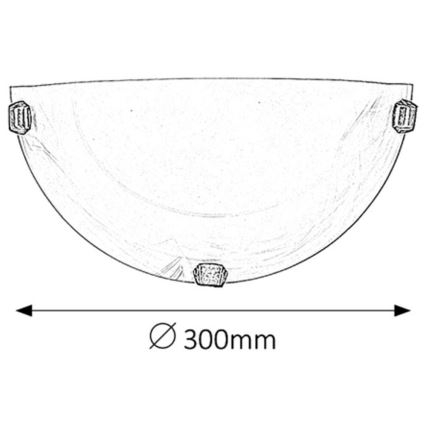 Rabalux 3003 - Sienas Apgaismojums ALABASTRO 1xE27/60W/230V