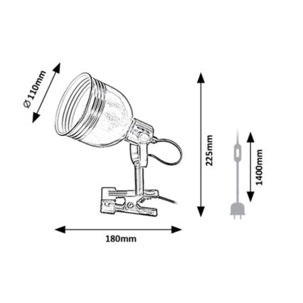 Rabalux - Lampa ar fiksatoru 1xE14/25W/230V bēša