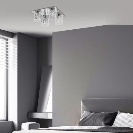 Rabalux - Kristāla griestu gaismeklis 4xG9/40W/230V 37x37 cm