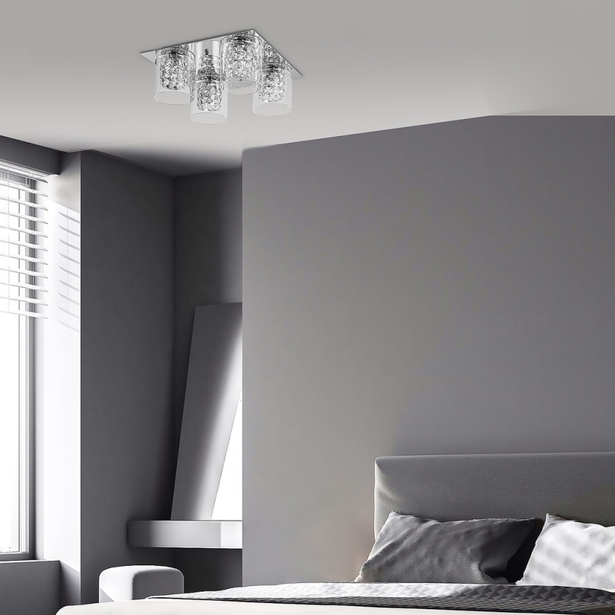 Rabalux - Kristāla griestu gaismeklis 4xG9/40W/230V 37x37 cm