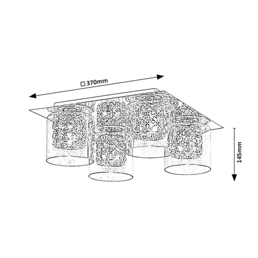 Rabalux - Kristāla griestu gaismeklis 4xG9/40W/230V 37x37 cm