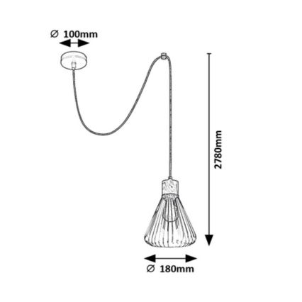 Rabalux - Lustra ar auklu FARFALLE 1xE27/40W/230V melna/dižskābarža