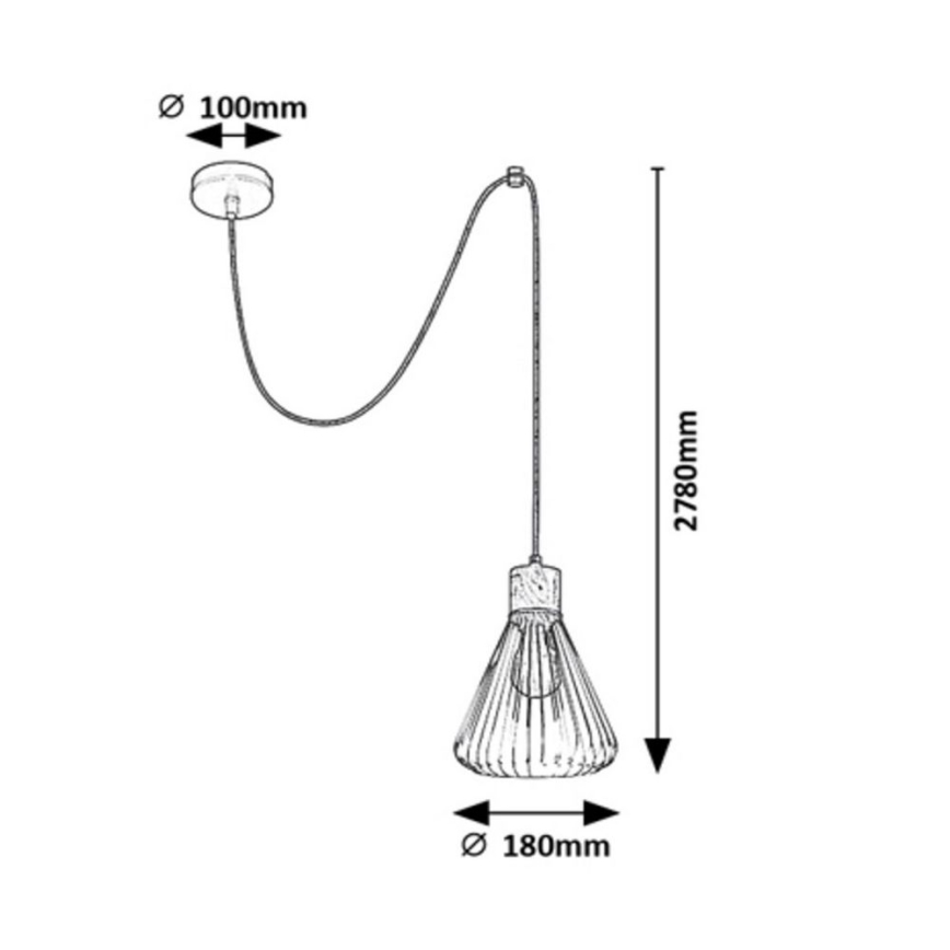 Rabalux - Lustra ar auklu FARFALLE 1xE27/40W/230V melna/dižskābarža
