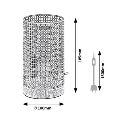 Rabalux - Galda lampa 1xE14/25W/230V dižskābardis