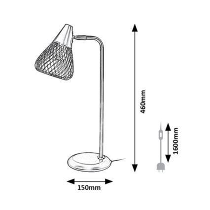 Rabalux - Galda lampa 1xE14/25W/230V melna