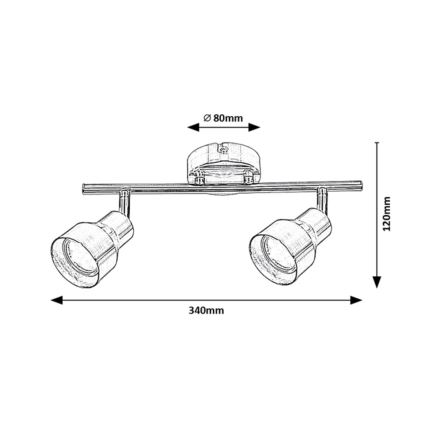 Rabalux - Starmetis 2xGU10/50W/230V
