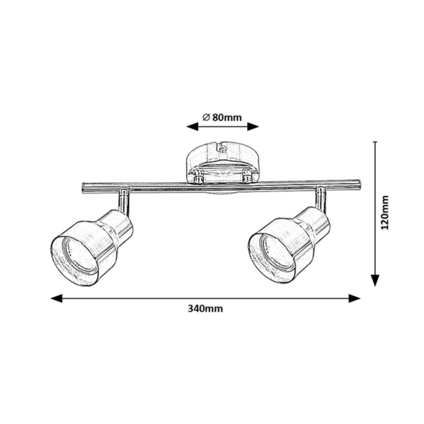 Rabalux - Starmetis 2xGU10/50W/230V