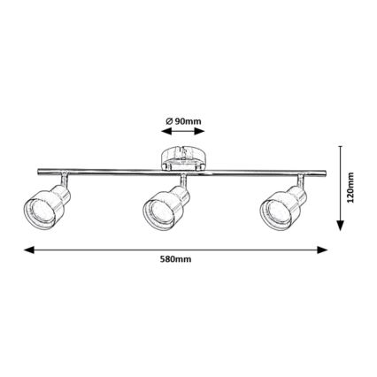 Rabalux - Starmetis 3xGU10/50W/230V