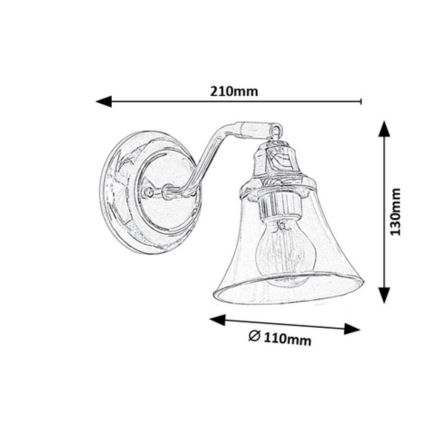 Rabalux  - Vannas istabas sienas lampa ANTOINE 1xE14/40W/230V IP44