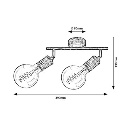 Rabalux - Starmetis 2xE27/25W/230V