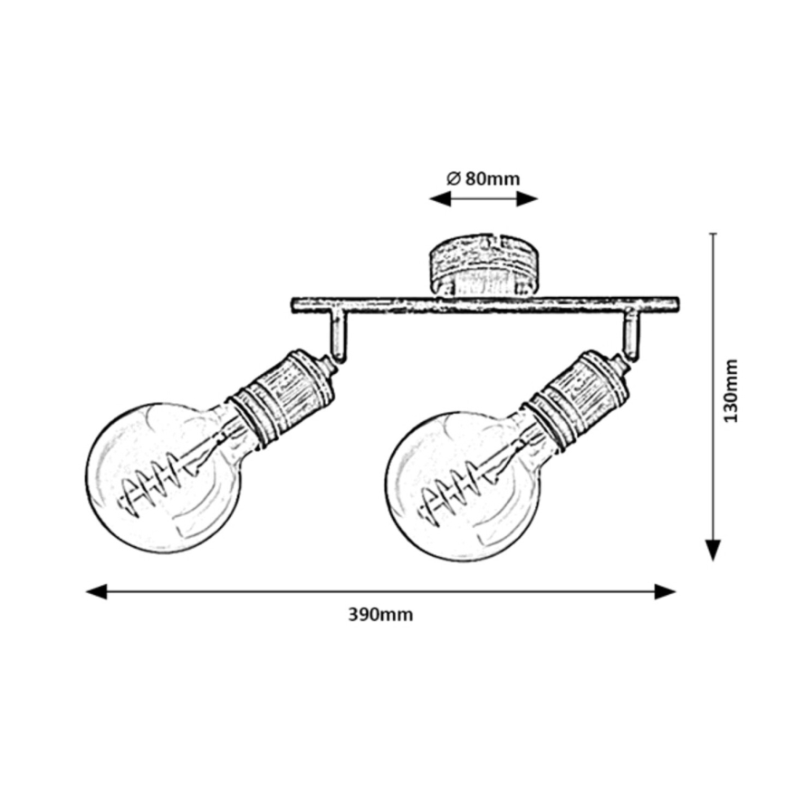 Rabalux - Starmetis 2xE27/25W/230V