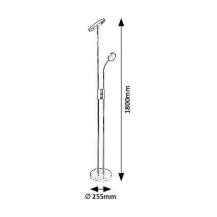 Rabalux - LED regulējama stāvlampa LED/18,5W/230V + LED/4,5W matēts hroms