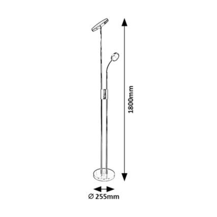 Rabalux - LED Aptumšojama grīdas lampa LED/18,5W/230V + LED/4,5W melna