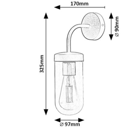 Rabalux - Vannas istabas sienas lampa 1xE27/60W/230V IP44 melna