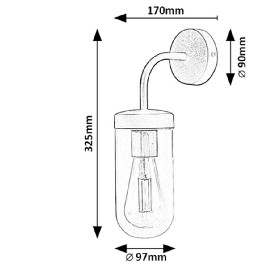 Rabalux - Vannas istabas sienas lampa 1xE27/60W/230V IP44 melna