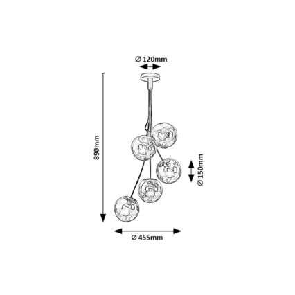 Rabalux - Lustra ar stieni 5xE14/40W/230V