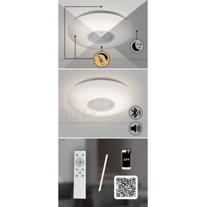 Rabalux - LED RGB Aptumšojama griestu lampa ar skaļruni LED/24W/230V Wi-Fi Tuya + tālvadības pults