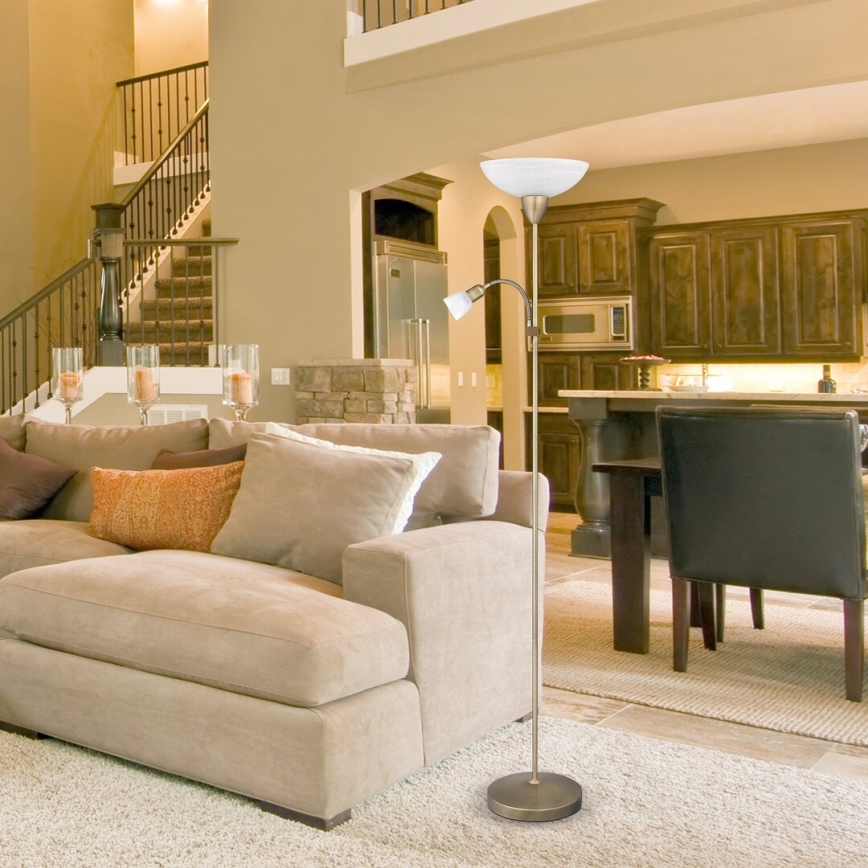 Rabalux 4019 - Grīdas lampa PEARL CLASSIC 1xE27/60W+1xE14/40W