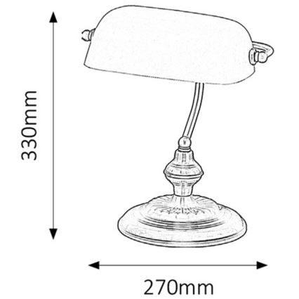 Rabalux 4037 - Galda lampa BANK 1xE27/60W/230V