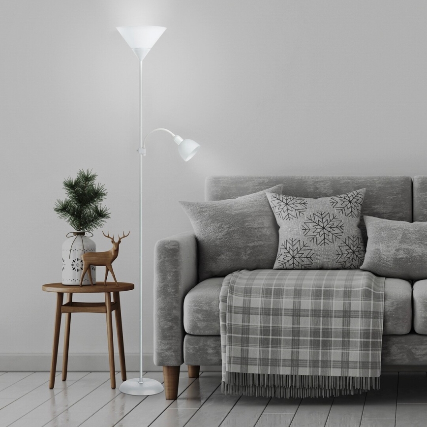 Rabalux - Grīdas stāvlampa 1xE27/100W+E14/25W balta