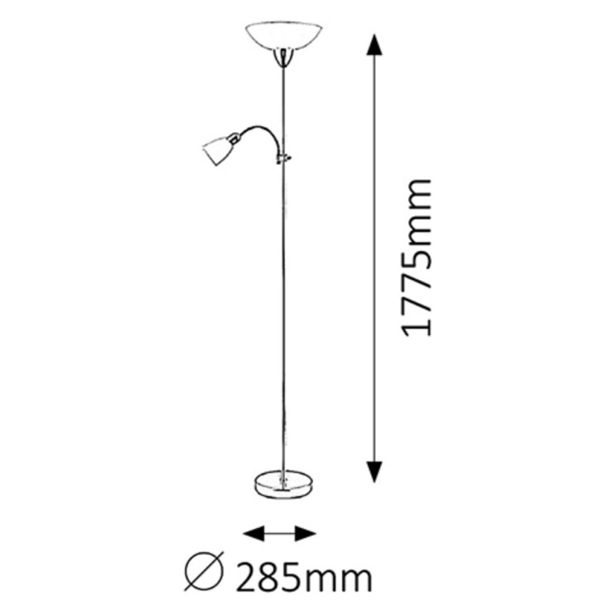 Rabalux - Grīdas stāvlampa 1xE27/60W+E14/40W