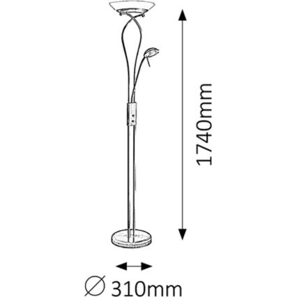 Rabalux - Aptumšojama grīdas stāvlampa 1xR7s/230W + 1xG9/40W