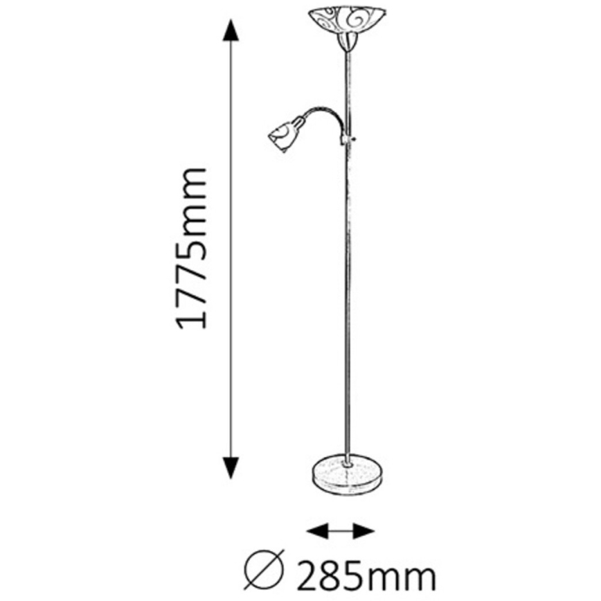 Rabalux 4091 - Grīdas lampa HARMONY LUX 1xE27/100W + 1xE14/40W