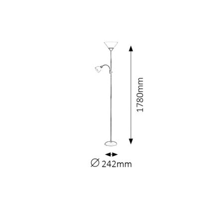 Rabalux - Stāvlampa 1xE27/100W+1xE14/25W/230V 