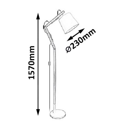 Rabalux - Grīdas stāvlampa E27/60W dižskābardis