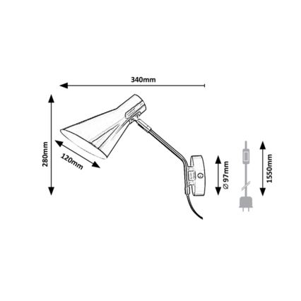 Rabalux - Sienas lampa 1xE27/25W/230V