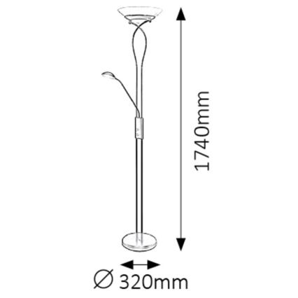 Rabalux - Stāvlampa 2xE27/15W+1xG9/40W/230V melns