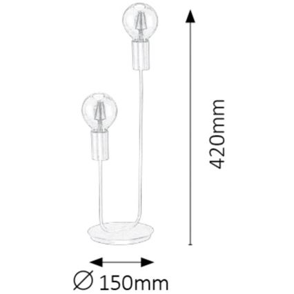 Rabalux - Galda lampa 2xE27/15W/230V