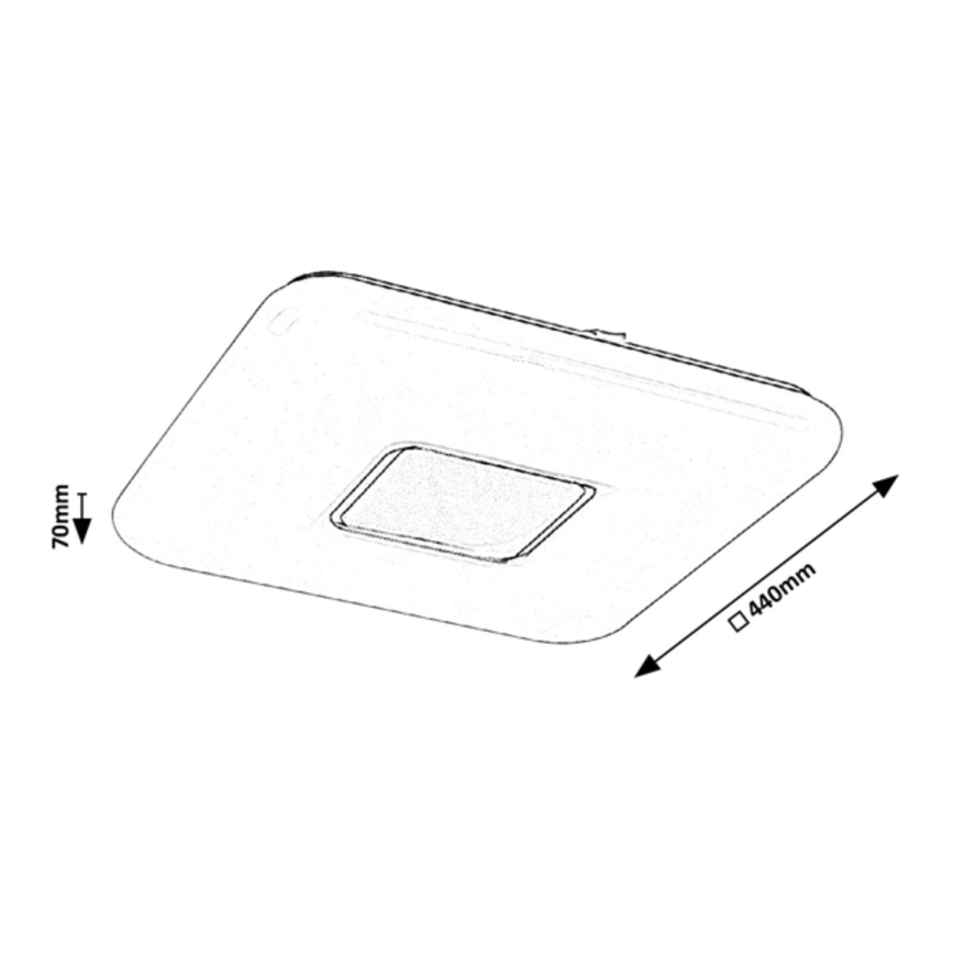 Rabalux - dimmējams LED griestu gaismeklis LED/70W/230V + tālvadības pults 44x44 cm
