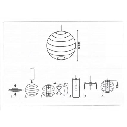 Rabalux 4898 - Lustras abažūrs RICE balta E27 d. 40 cm