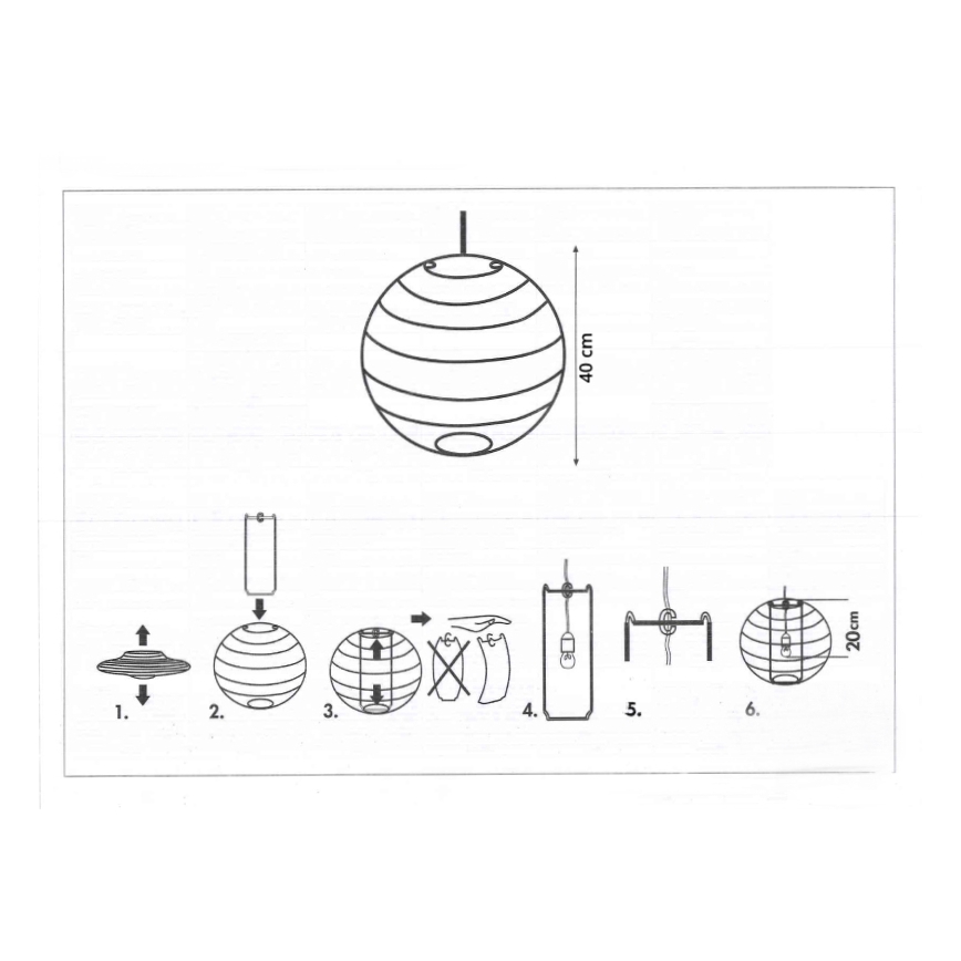 Rabalux 4898 - Lustras abažūrs RICE balta E27 d. 40 cm